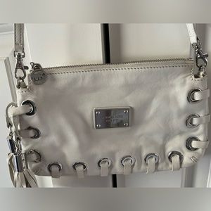 Michael Kors white leather handbag